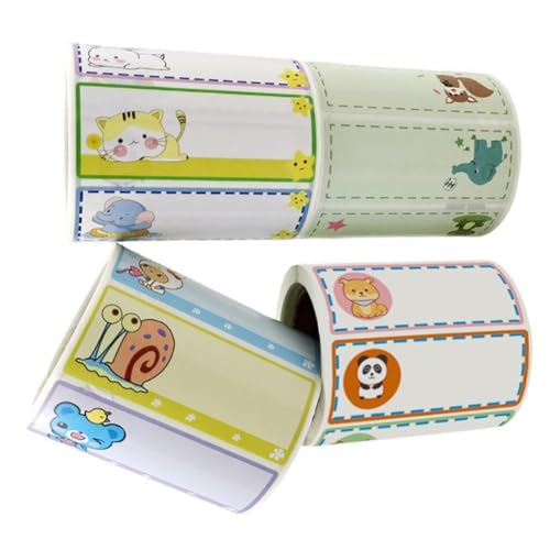 FUNOMOCYA 4 Rollen Namensaufkleber Etiketten Selbstklebend Kindergarten Beschriftung Aufkleber für Lunchbox Aufbewahrung Organizer Labels von FUNOMOCYA
