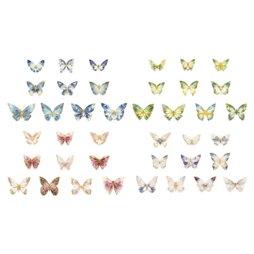 FUNOMOCYA 4 Sätze Diy Schmetterling Sticker für Scrapbooking Glänzende Aufkleber für Handbücher und Bastelprojekte für Kreative Dekorationen FUNOMOCYA 4 Sätze Diy Schmetterling Sticker für Scrapbooking Glänzende Aufkleber für Handbücher und Bastelprojekte für Kreative Dekorationen von FUNOMOCYA