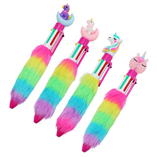 FUNOMOCYA 4 Stück Bunte Einhorn Kugelschreiber für Plüschige Druckkugelschreiber mit Glatter Langlebig und Komfortabel als für Schüler und Mädchen FUNOMOCYA 4 Stück Bunte Einhorn Kugelschreiber für Plüschige Druckkugelschreiber mit Glatter Langlebig und Komfortabel als für Schüler und Mädchen von FUNOMOCYA