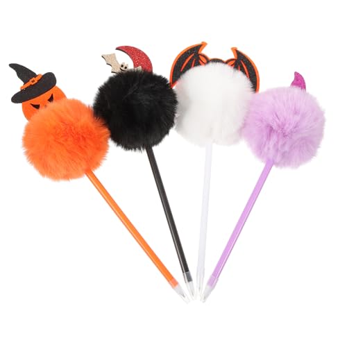 FUNOMOCYA 4 Stück Halloween Kugelschreiber mit Plüsch Bat Kürbis Ergonomisch Langlebig Glattes als Party Deko und FUNOMOCYA 4 Stück Halloween Kugelschreiber mit Plüsch Bat Kürbis Ergonomisch Langlebig Glattes als Party Deko und von FUNOMOCYA
