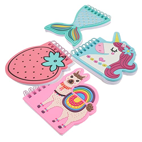 FUNOMOCYA 4 Stück Kleinspiral Notizbuch Cartoon Notizblöcke Tragbare Memobücher für Schule Büro und Reisen Vielseitige und Tagebuchnutzung Zufällige Designs von FUNOMOCYA
