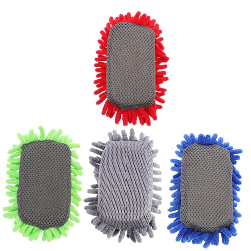 FUNOMOCYA 4 Stück Magnetische Chenille Radierer für Whiteboards Wiederverwendbare Tafelradierer Rot Blau und Grün für Klassenzimmer Büro und Zuhause von FUNOMOCYA