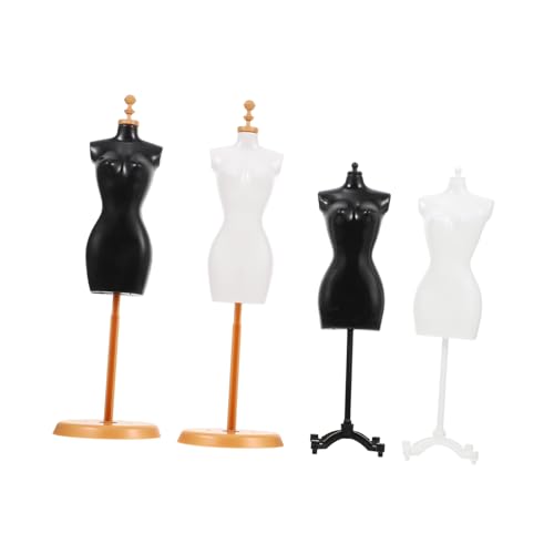 FUNOMOCYA 4 Stück Miniatur Puppenständer aus Robustem Kunststoff Stabile Mannequin Halterung für Puppenkleider Vielseitiger Puppenhaus Dekorationsständer für Fotoshootings von FUNOMOCYA