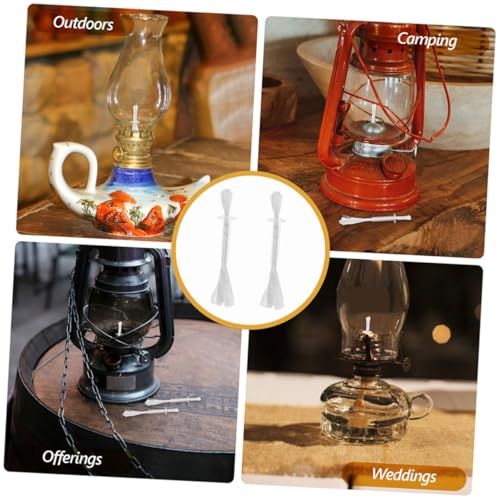 FUNOMOCYA 4 Stück Teiliges Fiberglas Docht mit Rohrhalter Ersatz Dochte für Petroleumlampen Kerosinlaternen Geeignet für Hot Pot Kochen Camping Tempelbeleuchtung Langlebig und Effizient von FUNOMOCYA