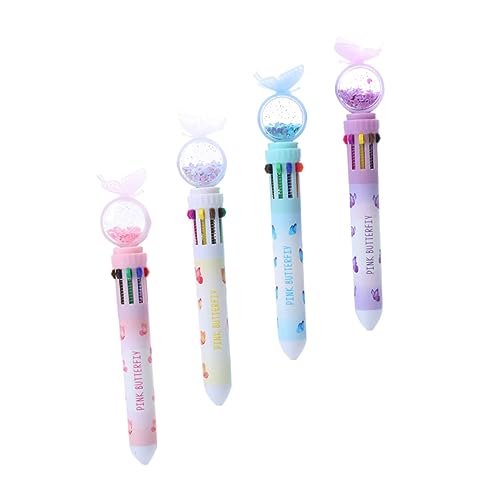 FUNOMOCYA 4 Stück Teiliges Mehrfarbiger Kugelschreiber für Praktische Einziehbare Stifte mit Glitzerdesign für Kreative und Schreibprojekte für Schulbedarf und Freizeitgestaltung FUNOMOCYA 4 Stück Teiliges Mehrfarbiger Kugelschreiber für Praktische Einziehbare Stifte mit Glitzerdesign für Kreative und Schreibprojekte für Schulbedarf und Freizeitgestaltung von FUNOMOCYA