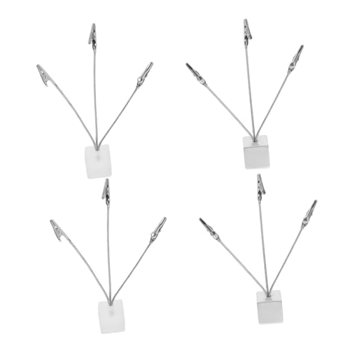 FUNOMOCYA 4 Stück Teiliges Memo clip Stabilem Resin würfelbasis Silberfarbene Edelstahlklemmen Moderner Tischkartenhalter für Hochzeit Büro und Wohnkultur von FUNOMOCYA
