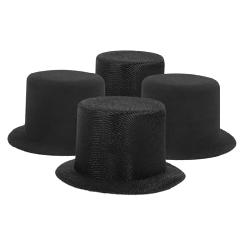 FUNOMOCYA 4 Stück Teiliges Mini Schneemann Hut aus Schwarzem Filz und Glänzendem Kleine DIY Puppenhüte für Bastelprojekte Weihnachtsdeko und Schneemannaccessoires von FUNOMOCYA