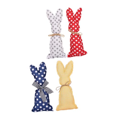 FUNOMOCYA 4 Stück Teiliges Osterhasen aus Weichem Baumwollstoff Rustikale Häschen Figuren Vielseitige Osterdekoration für Party Tisch und Auto Handgefertigte Kuscheltiere in Gelb und FUNOMOCYA 4 Stück Teiliges Osterhasen aus Weichem Baumwollstoff Rustikale Häschen Figuren Vielseitige Osterdekoration für Party Tisch und Auto Handgefertigte Kuscheltiere in Gelb und von FUNOMOCYA