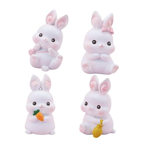 FUNOMOCYA 4 Stück Teiliges Süße Osterhasen Kuchendekoration Rabbit Shaped Cake Ornament für Torten Cupcakes und Partys für Unvergessliche Feiern von FUNOMOCYA