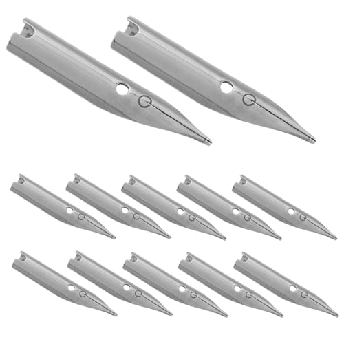 FUNOMOCYA 40 Stück Dip-Stift Universal-Füllhalterspitzen Füllfederhalterspitze Ersatzfedern für Füllfederhalter Stiftnibs zum Malen Stiftspitzen malen Ersatz für Stiftspitzen Metall Silver von FUNOMOCYA