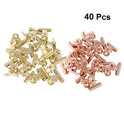FUNOMOCYA 40 Stück Metallklammern Binderclips Roségold Bürobedarf Büroklammern Schreibwarenklammern Alltagsklammern von FUNOMOCYA