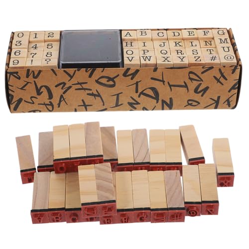 FUNOMOCYA 40 Stück Teiliges Holzstempel mit Alphabet Design Kleine Scrapbooking Stempel für DIY Tagebuch Handliche Holzstempel für Bastelprojekte und Kartengestaltung Vielseitig und von FUNOMOCYA