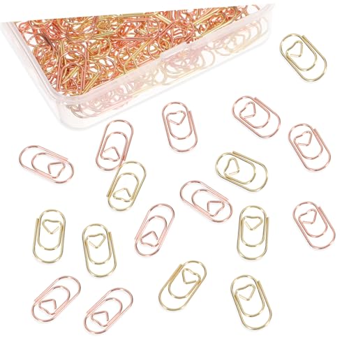 FUNOMOCYA 400 Stück Metall Herz Büroklammern Dekorative Langlebige Paperclips für Schule Büro und Zuhause Starke Klammerfunktion Sortiert in Gold und Roségold Vielseitig für Notizen und FUNOMOCYA 400 Stück Metall Herz Büroklammern Dekorative Langlebige Paperclips für Schule Büro und Zuhause Starke Klammerfunktion Sortiert in Gold und Roségold Vielseitig für Notizen und von FUNOMOCYA