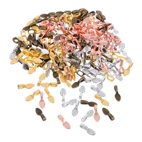 FUNOMOCYA 400 Stück Schmuckanhänger Klebeösen Flach Oval Rund Klebeöse Anhänger Verbinder für DIY Schmuckherstellung Halskette Ohrring Basteln Langlebige Legierung Sichere Befestigung von FUNOMOCYA