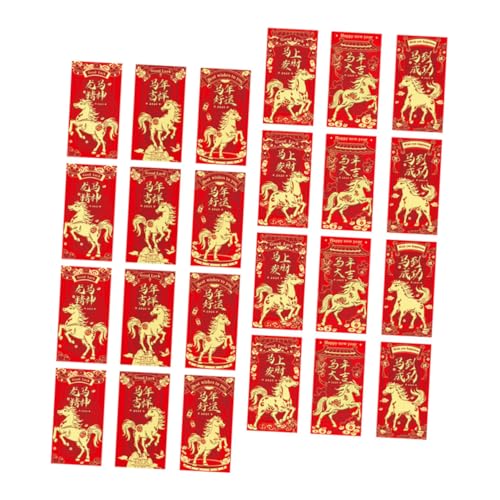 FUNOMOCYA 48 Stück Rotes Päckchen Zum Jahr Des Pferdes Roter Umschlag Mit Sternzeichen Geldumschläge Zum Neujahrsfest Glücksgeldpaket Glücksgeldumschlag Chinesische Geldumschläge von FUNOMOCYA