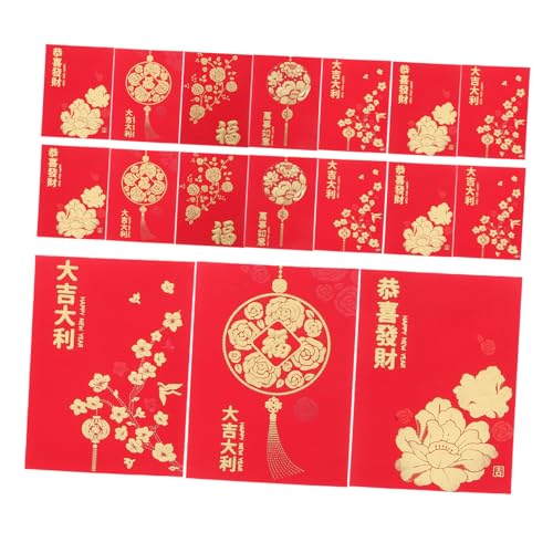 FUNOMOCYA 48 Stück Teiliges Rote Umschläge Jahr Schlange Chinesische Neujahr Umschläge mit Glückssymbolen Stabile Papierumschläge für Hochzeit Frühlingsfest Vielseitig für Geldgeschenke von FUNOMOCYA