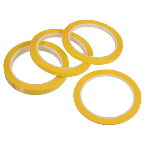 FUNOMOCYA 4Rollen Hitzebeständiges Klebeband Breites Abdeckband für Isolierung Beschriftung Langlebig Abreißbar für Haushaltsanwendungen Tiefgelb von FUNOMOCYA