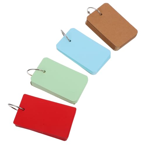 FUNOMOCYA 4Stücke Farbenfrohe Teilige Karteikarten mit Binder Ring Notizblöcke für Schule und Büro Einfache Flip Pads für Lernkarten Wortkarten und Memo Notizen von FUNOMOCYA