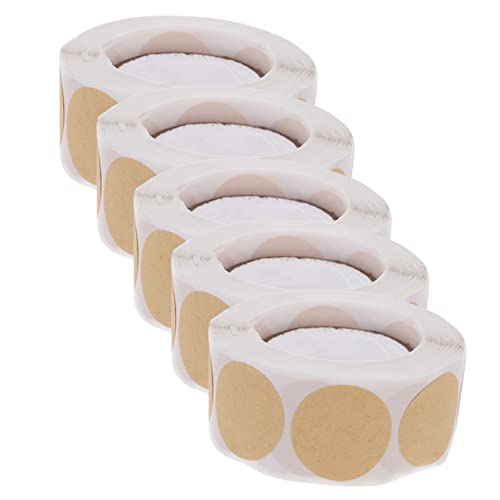 FUNOMOCYA 5 Rollen Aufkleber etikett klebepunkte stickers aufklebebuchstaben stickerbögen Allzweck Hochzeit runden bunt Sammelalbum farbig Registerkarten klein Schild von FUNOMOCYA