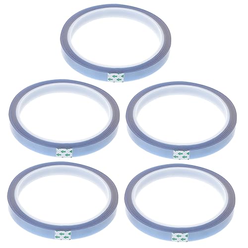 FUNOMOCYA 5 Rollen Hitzebeständiges Klebeband Hochtemperatur Tape für Sublimation kein Kleberückstand für Transferdruck und Elektronik Strapazierfähig und Einfach zu Handhaben von FUNOMOCYA