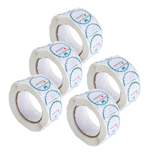 FUNOMOCYA 5 Rollen Selbstklebende Rundetiketten für Handgefertigte Produkte Schreibbare für Einmachgläser Flaschen und Tüten für Kleine Unternehmen und Bastelbedarf FUNOMOCYA 5 Rollen Selbstklebende Rundetiketten für Handgefertigte Produkte Schreibbare für Einmachgläser Flaschen und Tüten für Kleine Unternehmen und Bastelbedarf von FUNOMOCYA