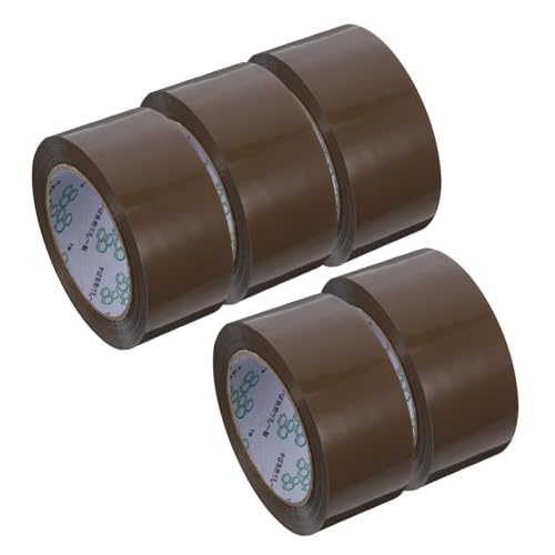 FUNOMOCYA 5 Rollen Starkes Braunes Verpackungsklebeband Extra Haftstarkes Packband für Versand Umzug und Kartonversiegelung Vielseitiges Klebeband für Büro Zuhause und Versand von FUNOMOCYA