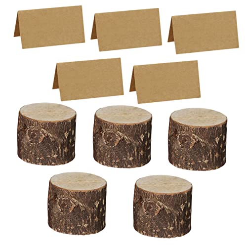 FUNOMOCYA 5 Sätze Holz Memo Halter Kreative Tischkarten Halter für Hochzeit Restaurant Büro Zuhause Einzigartiges Design aus Hochwertigem Holz für Notizen und Fotos von FUNOMOCYA