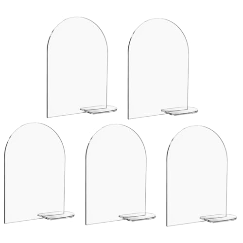 FUNOMOCYA 5 Sets Acryl Tischkarten Staffeleien Für Hochzeitsschilder Blanko Weiße Schilder Gruß Tischkartenhalter Goldene Tischnummern Für Den Empfang Goldener Rahmen Hochzeitsdekor von FUNOMOCYA