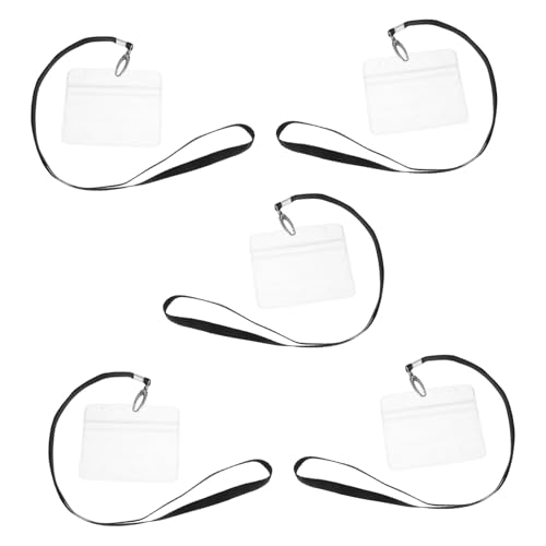 FUNOMOCYA 5 Stück Id-schlüsselband Ärmel Mit Abzeichen Versicherungskarteninhaber Kartenhülle Abzeichen Lanyards Schulmarke Lanyard Lanyards Kartenhalter Kartenkarton Schwarz Polyester von FUNOMOCYA