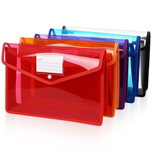 FUNOMOCYA 5 Stück Klare Kunststoffumschläge mit Druckknopf Dokumentenmappe Ordner für Papierunterlagen Leicht und Tragbar für Büro und Reisen FUNOMOCYA 5 Stück Klare Kunststoffumschläge mit Druckknopf Dokumentenmappe Ordner für Papierunterlagen Leicht und Tragbar für Büro und Reisen von FUNOMOCYA
