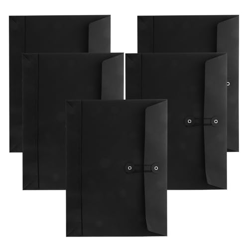 FUNOMOCYA 5 Stück Kraftpapier Umschläge mit Knopfverschluss Große Kapazität für Dokumentenorganisation im Büro bei Meetings und Geschäftsreisen von FUNOMOCYA