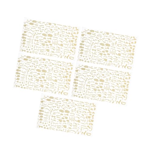 FUNOMOCYA 5 Stück Selbstklebende Glitzer Buchstaben und Zahlen Aufkleber für Diy Shiny Dekorative Sticker für Haus und Büro Kreativen Gestalten von FUNOMOCYA