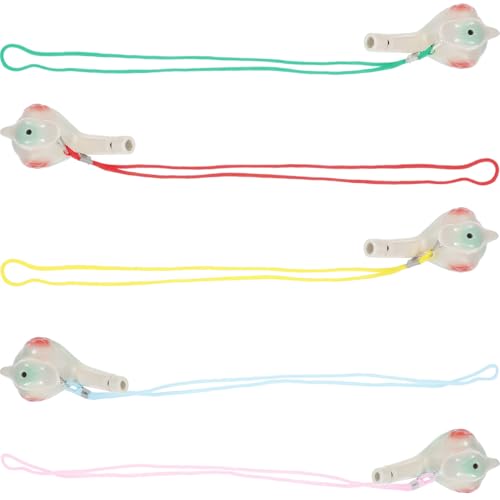 FUNOMOCYA 5 Stück Teiliges Keramik Wasser Vogel Pfeifen mit Aufhängeschnur Leichte Musikalische Kinderspielzeuge Lustige Geburtstagsgeschenke für Jungen und Mädchen Sichere Zufällige Farbe von FUNOMOCYA