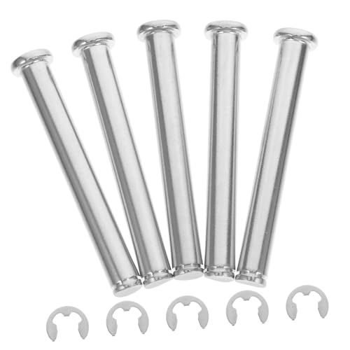 FUNOMOCYA 5 Stück Teiliges Palettenregal Pin mit Flachem Kopf und Nut Zylindrischer Positionierungsstift mit Sicherungsringen Vielseitig und Installieren für Regalbefestigungen von FUNOMOCYA