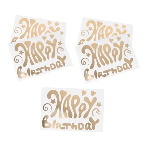 FUNOMOCYA 5 Stück Teiliges Selbstklebende Geburtstagsballon Aufkleber Transparente Dekorative Sticker mit Goldenem Happy Birthday Motiv Langlebig Vielseitig für Ballons Fenster Wände und FUNOMOCYA 5 Stück Teiliges Selbstklebende Geburtstagsballon Aufkleber Transparente Dekorative Sticker mit Goldenem Happy Birthday Motiv Langlebig Vielseitig für Ballons Fenster Wände und von FUNOMOCYA