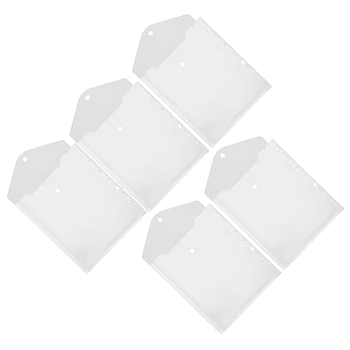 FUNOMOCYA 5 Stück Teiliges Taschen mit Löchern Transparente Loseblatt Dokumentenschutz Hüllen für Büro und Reise Kreative Aufbewahrung für Fotos und Dokumente von FUNOMOCYA