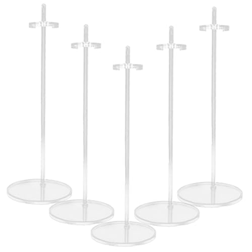 FUNOMOCYA 5 Stück Verstellbarer Transparenter Puppenständer Stabiler Doll Display Halter für Actionfiguren und Passend für Sammler und Dekoration von FUNOMOCYA