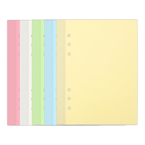 FUNOMOCYA 50 Blatt Nachfüllpapier für Ringbuch Lose Papier für Notizbuch Flexibles Einlegepapier für Tagebuch und Planer Glattes Schreiben Praktische Verwendung von FUNOMOCYA
