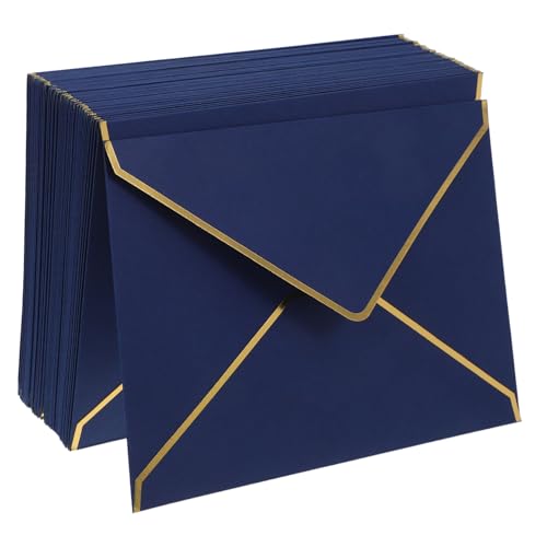 FUNOMOCYA 50 Stück Goldrand Umschläge V-klappe Dickes Papier Luxuriöse Briefhüllen für Einladungen Hochzeiten Abschlussfeiern und Grußkarten Verstärkte Qualität Dunkelblau FUNOMOCYA 50 Stück Goldrand Umschläge V-klappe Dickes Papier Luxuriöse Briefhüllen für Einladungen Hochzeiten Abschlussfeiern und Grußkarten Verstärkte Qualität Dunkelblau von FUNOMOCYA