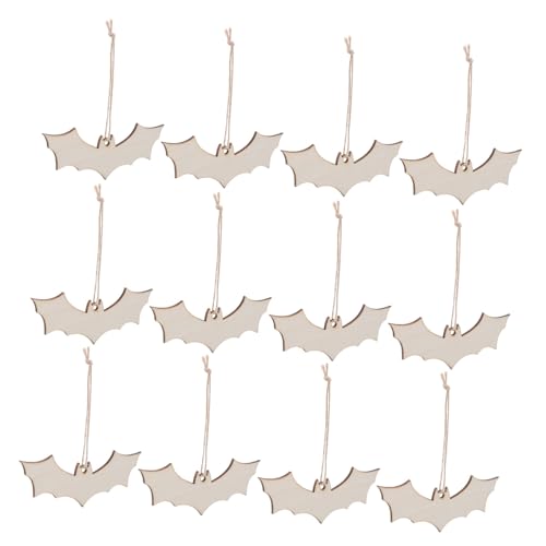 FUNOMOCYA 50 Stück Halloween Holzanhänger Fledermaus Holzfiguren Unlackiert zum Bemalen Diy Hängende Ornamente für Party Innen Außen Dekoration Beige FUNOMOCYA 50 Stück Halloween Holzanhänger Fledermaus Holzfiguren Unlackiert zum Bemalen Diy Hängende Ornamente für Party Innen Außen Dekoration Beige von FUNOMOCYA