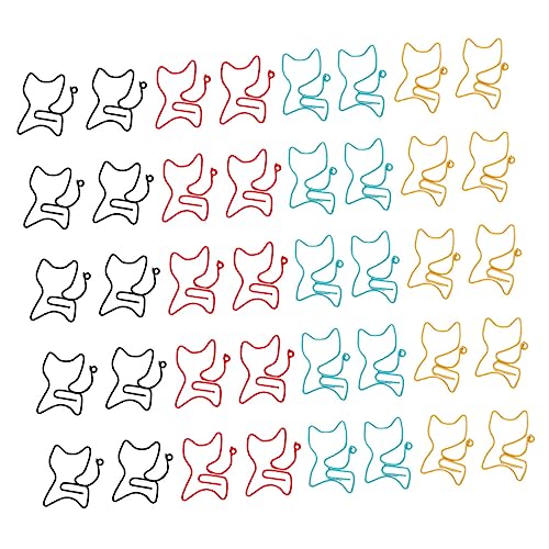 FUNOMOCYA 50 Stück Katzenmotiv Büroklammern aus Metall Lustige Lesezeichen Clips Verschiedenen Farben für Schule Büro und Zuhause Kreatives Schreibwaren Zubehör Zufällige Zufällige Farbe von FUNOMOCYA
