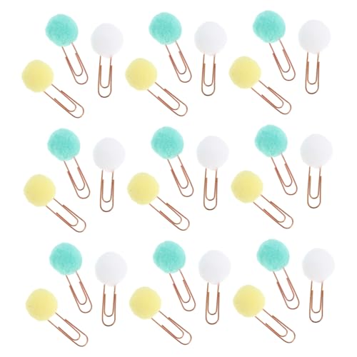 FUNOMOCYA 50 Stück Lesezeichenclip aus Metall Lesezeichen-Clip Lesezeichen Masse süße Lesezeichen Ball farbige Büroklammern Dekorative Papierklammern Papierclip Zufällige Farbe von FUNOMOCYA