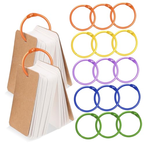 FUNOMOCYA 50 Stück Metall Buchringe Stabile Karteikarten Ringe für Binder Farbige Heftringe zum Einfachen Öffnen und Schließen Vielseitig für Loseblattsammlung und Schlüsselanhänger FUNOMOCYA 50 Stück Metall Buchringe Stabile Karteikarten Ringe für Binder Farbige Heftringe zum Einfachen Öffnen und Schließen Vielseitig für Loseblattsammlung und Schlüsselanhänger von FUNOMOCYA