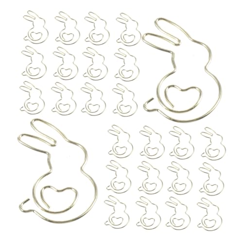 FUNOMOCYA 50 Stück Metall Büroklammern in Hasenform Dekorative Goldfarbene Paper Clips für Journale Notizbücher Lesezeichen Dokumentenorganisation Praktische Büro Schulklammern von FUNOMOCYA