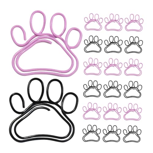 FUNOMOCYA 50 Stück Niedliche Katzenkrallen Büroklammern aus Metall Praktische und Langlebige Papierclips in Schwarz und Rosa Vielseitig für Büro Schule und Dokumentenorganisation von FUNOMOCYA