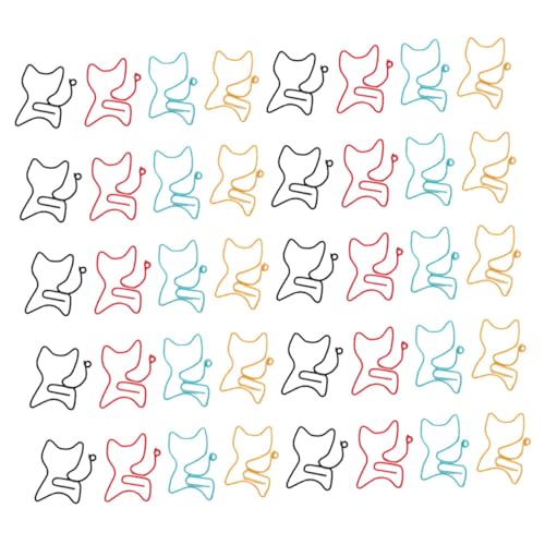FUNOMOCYA 50 Stück Teiliges Metall Büroklammern in Katzenform Bunte Cartoon Cat Design Clips Langlebige Notizhalter für Büro Schule und Zuhause Kreative Katzenliebhaber Zufällige Farbe von FUNOMOCYA