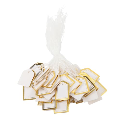 FUNOMOCYA 500 Stück Weiße Fächerförmige Papieranhänger mit Schnur Beschreibbare Schmuck preisschilder Handschriftliche Etiketten für Schmuck Kleidung und DIY bastelprojekte von FUNOMOCYA