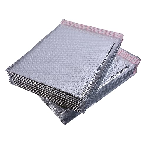 FUNOMOCYA 50Stücke Aluminium Folie Wasserdichte und Stoßfeste Versandtaschen mit Selbstklebendem Verschluss für Büro Schule und Zuhause Silber FUNOMOCYA 50Stücke Aluminium Folie Wasserdichte und Stoßfeste Versandtaschen mit Selbstklebendem Verschluss für Büro Schule und Zuhause Silber von FUNOMOCYA