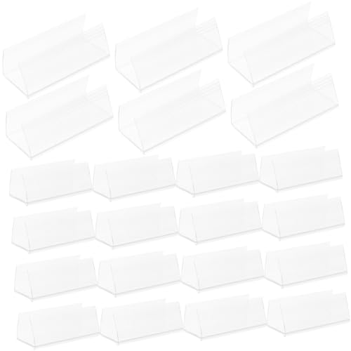 FUNOMOCYA 50Stücke Etikettenhalter für Drahtgestelle Transparente Clips für Preisetiketten Robuste Etikettenclips zur Organisation Speisekammern von FUNOMOCYA