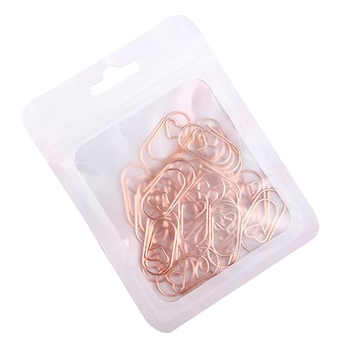 FUNOMOCYA 50Stücke Herzförmige Lesezeichen Clips Roségold Büroklammern für Dokumente und Kreative Deko Modisches Design für Schule und Büro von FUNOMOCYA